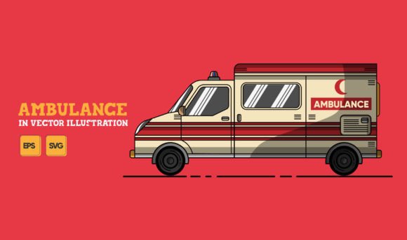 Ambulance in Flat Vector Illustration