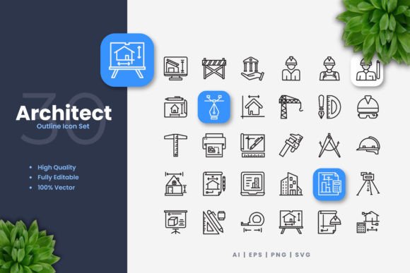 Architect Icons: A Graphic Design Asset for Modern Branding