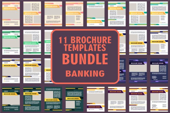 Banking Services Brochure Design Bundle Graphics