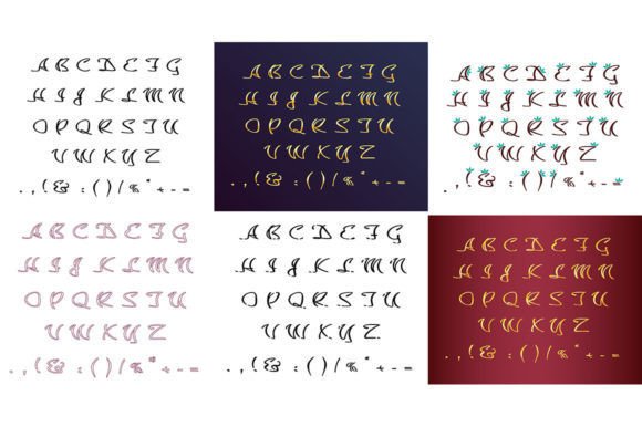 Black Creative Cursive Alphabet Bundle for Crafts and Graphics