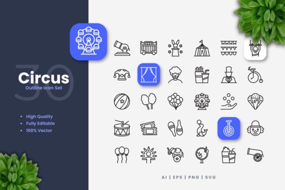 Circus Icons Graphics