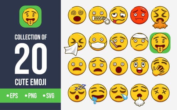 Cute Emoji Graphics for Digital Sellers