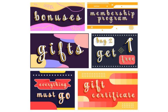 Different Text Promotion Bundle Graphics for Print Templates