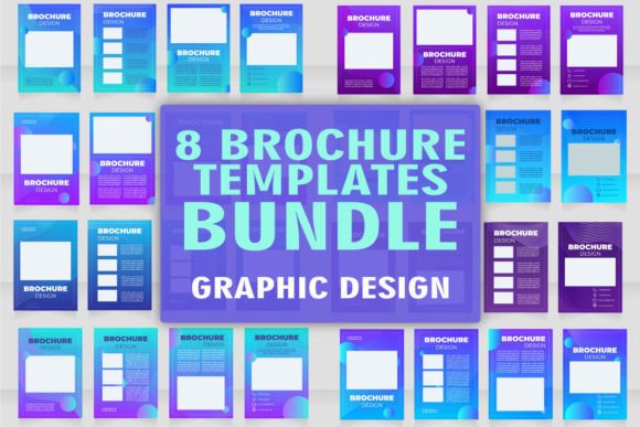 Digital Art Brochure Template Bundle Graphics