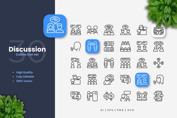 Discussion Graphics: A Versatile Icon Set for Local Branding