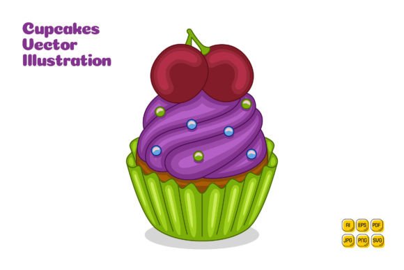 Grape Cupcakes Graphics for Branding
