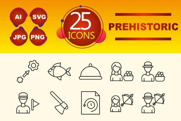 Prehistoric Graphics and Icons for Modern Content